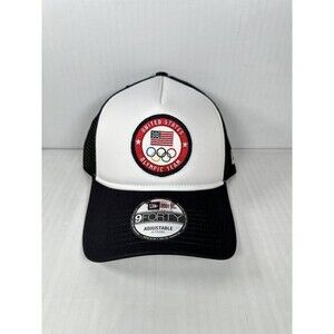 New Era Navy Team USA Color Block A-Frame Trucker 9FORTY Adjustable Hat Cap NEW